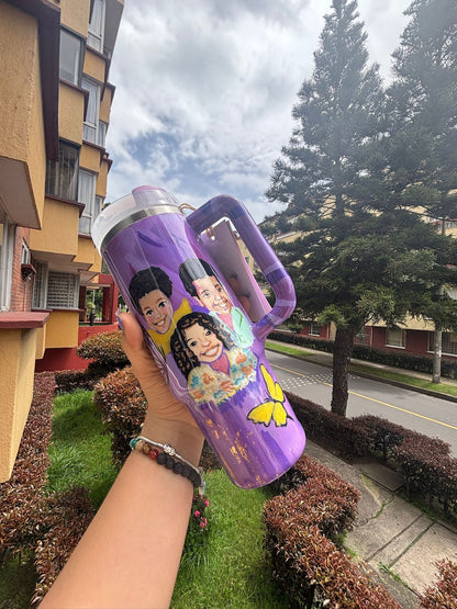 Termos pintados a mano 3 personas