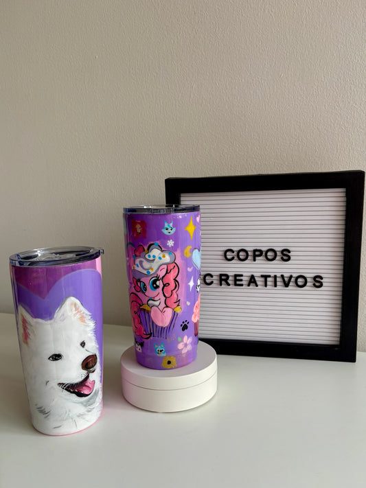 termos pintados a mano de tu mascota totalmente personalizable