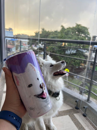 lleva tu mascota contigo, termo pintado a mano